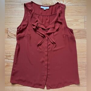 NWOT Loft Ruffle Front Sleeveless Blouse